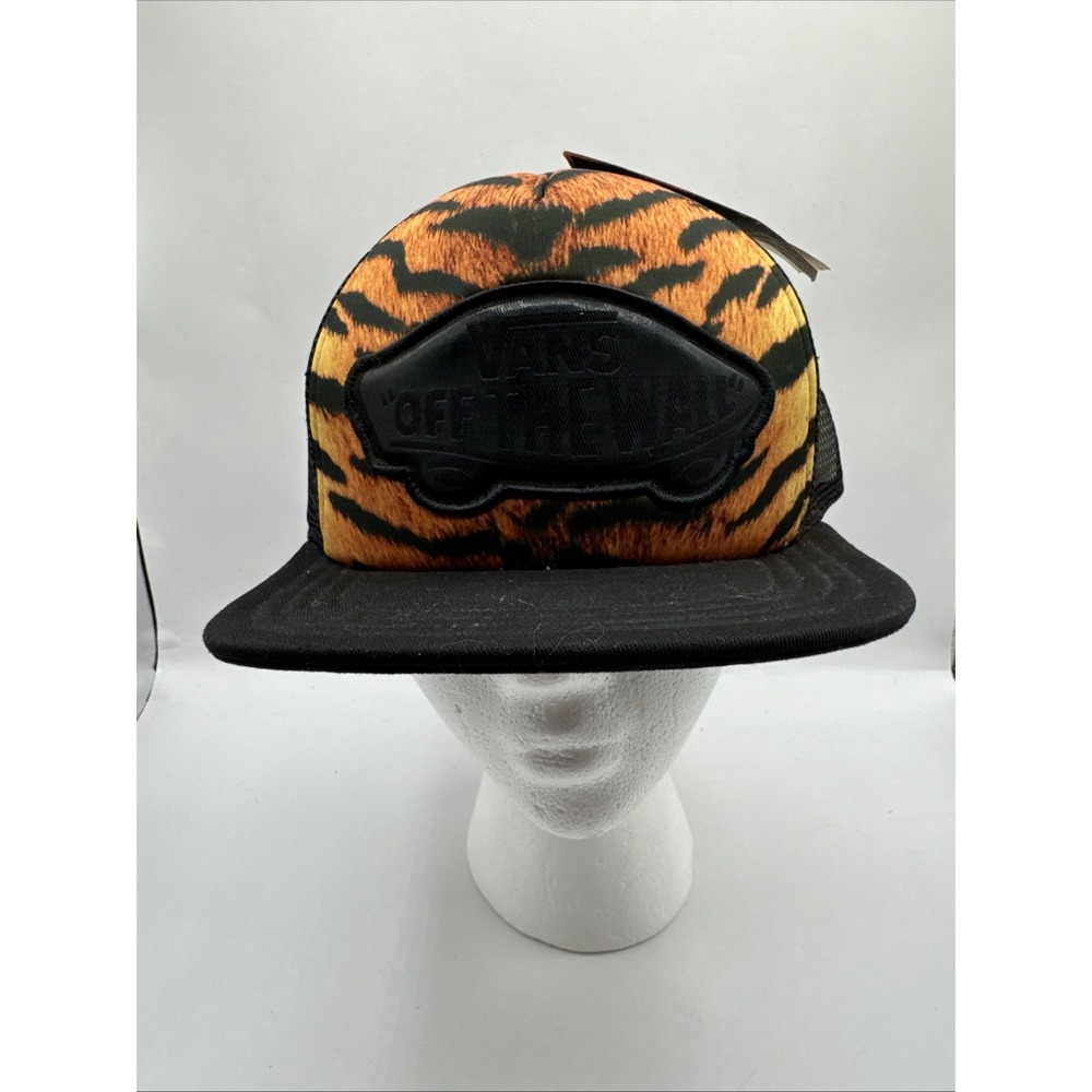 New Vans Off The Wall Snapback Tiger Print Foam Brim Hat Cap Skate Surf Otto